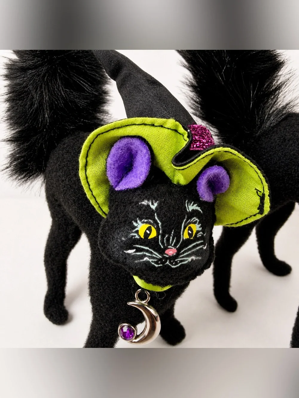 Annalee Black Cat Pair Halloween Decor Bendable Vintage Dolls